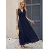 image:imageANRABESS Womens Floral Tulle Wedding Guest Maxi Dress  V Neck SleevelessALine Elastic WaistCasual Flowy Formal BohoBridal Shower Garden Party Beach VacationSummer FallNavy Blue