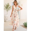image:imageANRABESS Womens Floral Tulle Wedding Guest Maxi Dress  V Neck SleevelessALine Elastic WaistCasual Flowy Formal BohoBridal Shower Garden Party Beach VacationSummer FallMulticolored Rose Apricot