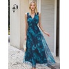 image:imageANRABESS Womens Floral Tulle Wedding Guest Maxi Dress  V Neck SleevelessALine Elastic WaistCasual Flowy Formal BohoBridal Shower Garden Party Beach VacationSummer FallFloral Blue