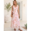 image:imageANRABESS Womens Floral Tulle Wedding Guest Maxi Dress  V Neck SleevelessALine Elastic WaistCasual Flowy Formal BohoBridal Shower Garden Party Beach VacationSummer FallPink Floral White