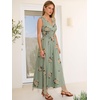 image:imageANRABESS Womens Floral Tulle Wedding Guest Maxi Dress  V Neck SleevelessALine Elastic WaistCasual Flowy Formal BohoBridal Shower Garden Party Beach VacationSummer FallFloral Green