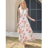 image:imageANRABESS Womens Floral Tulle Wedding Guest Maxi Dress  V Neck SleevelessALine Elastic WaistCasual Flowy Formal BohoBridal Shower Garden Party Beach VacationSummer FallPink Peony White