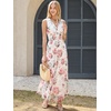 image:imageANRABESS Womens Floral Tulle Wedding Guest Maxi Dress  V Neck SleevelessALine Elastic WaistCasual Flowy Formal BohoBridal Shower Garden Party Beach VacationSummer FallPink Peony White