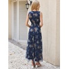 image:imageANRABESS Womens Floral Tulle Wedding Guest Maxi Dress  V Neck SleevelessALine Elastic WaistCasual Flowy Formal BohoBridal Shower Garden Party Beach VacationSummer FallBlue Golden Flower