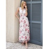 image:imageANRABESS Womens Floral Tulle Wedding Guest Maxi Dress  V Neck SleevelessALine Elastic WaistCasual Flowy Formal BohoBridal Shower Garden Party Beach VacationSummer FallPink Peony White