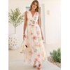 image:imageANRABESS Womens Floral Tulle Wedding Guest Maxi Dress  V Neck SleevelessALine Elastic WaistCasual Flowy Formal BohoBridal Shower Garden Party Beach VacationSummer FallMulticolored Rose Apricot