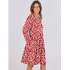 image:imageANRABESS Womens Long Sleeve Dress 2026 Fall Casual V Neck Tiered Flowy Short Dresses Beach Travel Vacation ClothesFloral Red