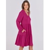 image:imageANRABESS Womens Long Sleeve Dress 2026 Fall Casual V Neck Tiered Flowy Short Dresses Beach Travel Vacation ClothesRose
