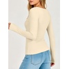 image:imageANRABESS Womens Long Sleeve Shirts Boat Neck Double Lined Top  Basic Slim Fitted Tshirts Stretchy Soft BreathableFall Winter Layer Clothing Going Out Casual Outfits Travel Everyday WearBeige