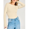image:imageANRABESS Womens Long Sleeve Shirts Boat Neck Double Lined Top  Basic Slim Fitted Tshirts Stretchy Soft BreathableFall Winter Layer Clothing Going Out Casual Outfits Travel Everyday WearBeige