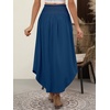 image:imageANRABESS Womens Maxi Skirts Summer Boho Floral High Waisted Flowy Swing Pleated Beach Long Skirt with PocketsBlue