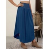 image:imageANRABESS Womens Maxi Skirts Summer Boho Floral High Waisted Flowy Swing Pleated Beach Long Skirt with PocketsBlue