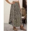 image:imageANRABESS Womens Maxi Skirts Summer Boho Floral High Waisted Flowy Swing Pleated Beach Long Skirt with PocketsFloral Black Gold