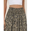 image:imageANRABESS Womens Maxi Skirts Summer Boho Floral High Waisted Flowy Swing Pleated Beach Long Skirt with PocketsFloral Black Gold