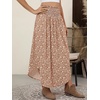 image:imageANRABESS Womens Maxi Skirts Summer Boho Floral High Waisted Flowy Swing Pleated Beach Long Skirt with PocketsFloral Brown