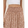 image:imageANRABESS Womens Maxi Skirts Summer Boho Floral High Waisted Flowy Swing Pleated Beach Long Skirt with PocketsFloral Brown