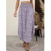 image:imageANRABESS Womens Maxi Skirts Summer Boho Floral High Waisted Flowy Swing Pleated Beach Long Skirt with PocketsFloral Gray Purple
