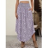 image:imageANRABESS Womens Maxi Skirts Summer Boho Floral High Waisted Flowy Swing Pleated Beach Long Skirt with PocketsFloral Gray Purple