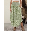 image:imageANRABESS Womens Maxi Skirts Summer Boho Floral High Waisted Flowy Swing Pleated Beach Long Skirt with PocketsFloral Green
