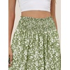 image:imageANRABESS Womens Maxi Skirts Summer Boho Floral High Waisted Flowy Swing Pleated Beach Long Skirt with PocketsFloral Green
