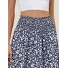 image:imageANRABESS Womens Maxi Skirts Summer Boho Floral High Waisted Flowy Swing Pleated Beach Long Skirt with PocketsFloral Navy Blue