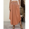 image:imageANRABESS Womens Maxi Skirts Summer Boho Floral High Waisted Flowy Swing Pleated Beach Long Skirt with PocketsFloral Orange