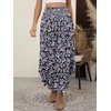 image:imageANRABESS Womens Maxi Skirts Summer Boho Floral High Waisted Flowy Swing Pleated Beach Long Skirt with PocketsFloral Purple Black