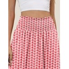 image:imageANRABESS Womens Maxi Skirts Summer Boho Floral High Waisted Flowy Swing Pleated Beach Long Skirt with PocketsFloral Red
