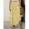 image:imageANRABESS Womens Maxi Skirts Summer Boho Floral High Waisted Flowy Swing Pleated Beach Long Skirt with PocketsFloral Red Yellow