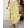 image:imageANRABESS Womens Maxi Skirts Summer Boho Floral High Waisted Flowy Swing Pleated Beach Long Skirt with PocketsFloral Red Yellow