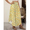 image:imageANRABESS Womens Maxi Skirts Summer Boho Floral High Waisted Flowy Swing Pleated Beach Long Skirt with PocketsFloral Red Yellow