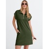 image:imageANRABESS Womens Summer Casual Half Zip Cap Sleeve Trendy WrinkleFree Tshirt Dress 2026 Spring Beach Vacation Short DressesArmy Green