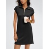 image:imageANRABESS Womens Summer Casual Half Zip Cap Sleeve Trendy WrinkleFree Tshirt Dress 2026 Spring Beach Vacation Short DressesBlack