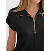 image:imageANRABESS Womens Summer Casual Half Zip Cap Sleeve Trendy WrinkleFree Tshirt Dress 2026 Spring Beach Vacation Short DressesBlack