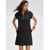 image:imageANRABESS Womens Summer Casual Half Zip Cap Sleeve Trendy WrinkleFree Tshirt Dress 2026 Spring Beach Vacation Short DressesBlack