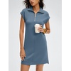 image:imageANRABESS Womens Summer Casual Half Zip Cap Sleeve Trendy WrinkleFree Tshirt Dress 2026 Spring Beach Vacation Short DressesGrey Blue
