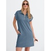 image:imageANRABESS Womens Summer Casual Half Zip Cap Sleeve Trendy WrinkleFree Tshirt Dress 2026 Spring Beach Vacation Short DressesGrey Blue