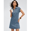 image:imageANRABESS Womens Summer Casual Half Zip Cap Sleeve Trendy WrinkleFree Tshirt Dress 2026 Spring Beach Vacation Short DressesGrey Blue