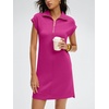 image:imageANRABESS Womens Summer Casual Half Zip Cap Sleeve Trendy WrinkleFree Tshirt Dress 2026 Spring Beach Vacation Short DressesHot Pink