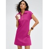 image:imageANRABESS Womens Summer Casual Half Zip Cap Sleeve Trendy WrinkleFree Tshirt Dress 2026 Spring Beach Vacation Short DressesHot Pink