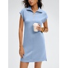 image:imageANRABESS Womens Summer Casual Half Zip Cap Sleeve Trendy WrinkleFree Tshirt Dress 2026 Spring Beach Vacation Short DressesLight Blue