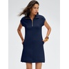 image:imageANRABESS Womens Summer Casual Half Zip Cap Sleeve Trendy WrinkleFree Tshirt Dress 2026 Spring Beach Vacation Short DressesNavy Blue