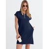image:imageANRABESS Womens Summer Casual Half Zip Cap Sleeve Trendy WrinkleFree Tshirt Dress 2026 Spring Beach Vacation Short DressesNavy Blue