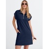 image:imageANRABESS Womens Summer Casual Half Zip Cap Sleeve Trendy WrinkleFree Tshirt Dress 2026 Spring Beach Vacation Short DressesNavy Blue