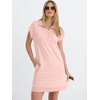 image:imageANRABESS Womens Summer Casual Half Zip Cap Sleeve Trendy WrinkleFree Tshirt Dress 2026 Spring Beach Vacation Short DressesPink White Stripe