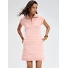 image:imageANRABESS Womens Summer Casual Half Zip Cap Sleeve Trendy WrinkleFree Tshirt Dress 2026 Spring Beach Vacation Short DressesPink White Stripe