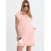 image:imageANRABESS Womens Summer Casual Half Zip Cap Sleeve Trendy WrinkleFree Tshirt Dress 2026 Spring Beach Vacation Short DressesPink White Stripe