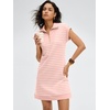 image:imageANRABESS Womens Summer Casual Half Zip Cap Sleeve Trendy WrinkleFree Tshirt Dress 2026 Spring Beach Vacation Short DressesPink White Stripe