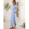 image:imageANRABESS Womens Summer Casual Long Maxi Dress with Pockets  Short Sleeve Crew NeckSoft Smooth LightweightLoose FitBeach Vacation ClothesBusiness Casual OutfitsTravel AllDay WearLight Blue