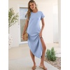image:imageANRABESS Womens Summer Casual Long Maxi Dress with Pockets  Short Sleeve Crew NeckSoft Smooth LightweightLoose FitBeach Vacation ClothesBusiness Casual OutfitsTravel AllDay WearLight Blue